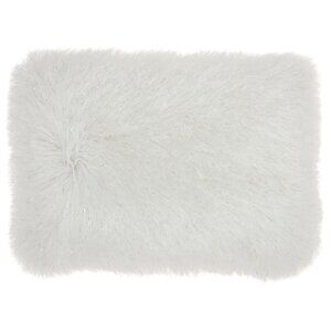 Soft Plush White Faux Fur Throw Pillow